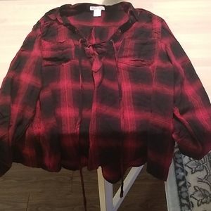 Red and Black Plaid Blouse 2X